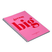 Carnet Rêvez Gros ! Modern Bold Red - Typographie rose ch (Côté Droit)