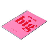 Carnet Rêvez Gros ! Modern Bold Red - Typographie rose ch (Côté gauche)
