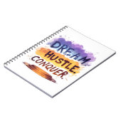 Carnet Rêvez. Hustle. Conquérir. - Typographie motivation (Côté gauche)