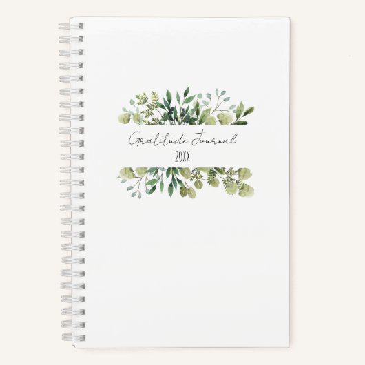 Carnet Revue de Gratitude Moderne Année Blanc (Recto)