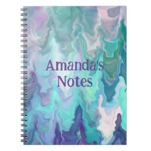Carnet Rhapsodie bleue personnalisée Art Abstrait