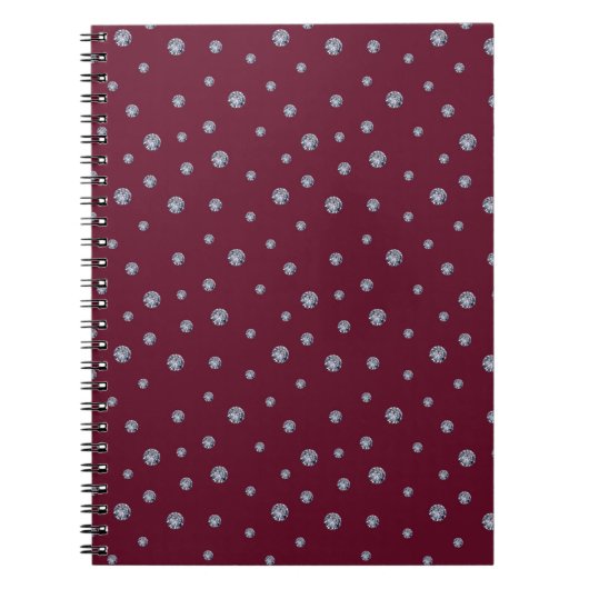 Carnet Rhinestons sur rouge foncé (Devant)