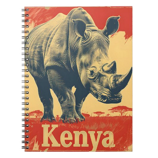 Carnet Rhino du Kenya vintage (Devant)