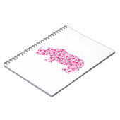 Carnet Rhinoceros faits en Coeurs Roses (Côté gauche)