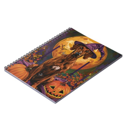 Carnet Rhodesian Ridgeback Chien Halloween sorcier Citrou (Côté gauche)