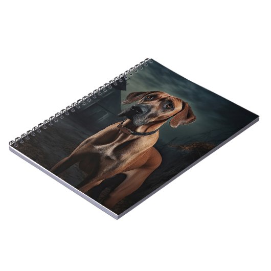 Carnet Rhodesian Ridgeback Halloween effrayant (Côté gauche)