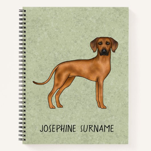 Carnet Rhodesian Ridgeback mignon chien Brown avec texte  (Devant)