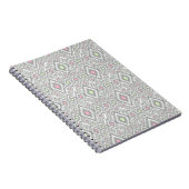 Carnet Rhombus gris, vert, rose sur un blanc (Côté Droit)