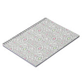 Carnet Rhombus gris, vert, rose sur un blanc (Côté gauche)
