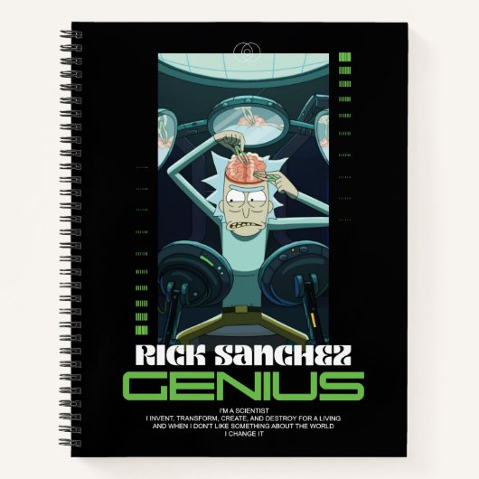 Carnet Rick Sanchez Genius Citation Graphique (Devant)