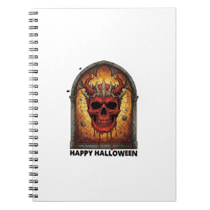 Carnet Rien ne me fait peur Crâne à cornes rouges Toile d