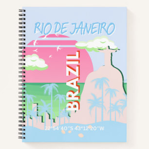 Carnet Rio de Janeiro Brésil Voyage Art Blue Illustration