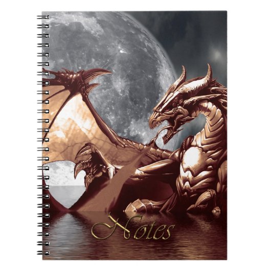 Carnet Rising Sea Dragon & Moon Imaginaire Art (Devant)
