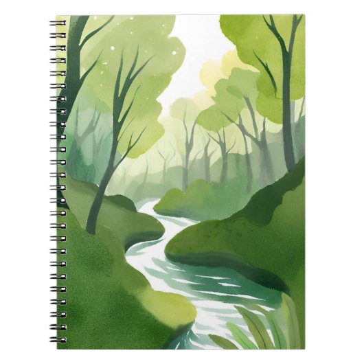 Carnet River of Green | Forest Watercolor Painting (Devant)