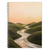 Carnet Rivière argentée rêveuse Collines vertes Minimal N (Devant)