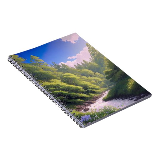 Carnet Rivière Rushing dans la forêt verte (Côté Droit)