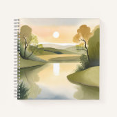 Carnet Rivière Sunrise | Aquarelle jaune (Devant)