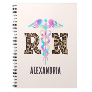 Carnet "RN" en Empreinte de léopard - Logo Médicale color