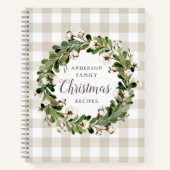 Carnet Robe de coton beige rustique Wreath Famille de Noë (Devant)