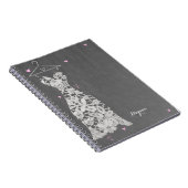 Carnet Robe de mariée grise chic en dentelle moderne douc (Côté Droit)