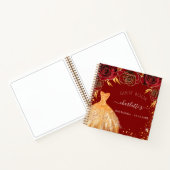 Carnet Robe de parties scintillant or rouge d'anniversair (Intérieur)