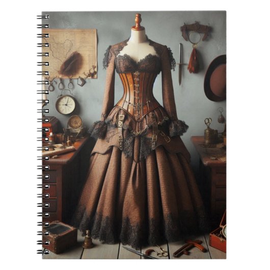Carnet Robe détective vintage Victorian Steampunk Lady (Devant)