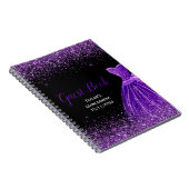 Carnet Robe Fausse Paillette Violet Foncé pour Invité de (Côté Droit)