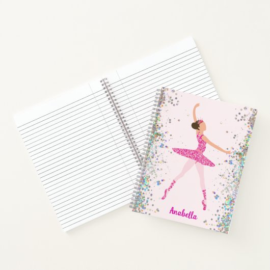 Carnet Robe Parties scintillant rose Cheveux foncé Baller (Intérieur)