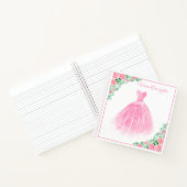 Carnet Robe rose Floral Élégant Script Customisé (Intérieur)
