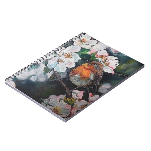 Carnet Robin aux fleurs de cerisier (Côté gauche)