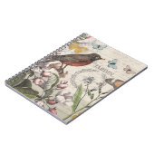 Carnet Robin Elegant Bird Butterfly French Art (Côté gauche)