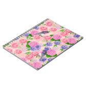 Carnet Robin et fleurs, motif aquarelle (Côté gauche)