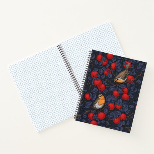 Carnet Robins in the apple tree/blue and red  (Intérieur)