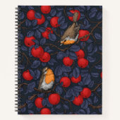 Carnet Robins in the apple tree/blue and red  (Devant)
