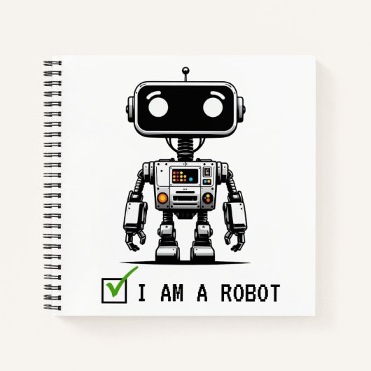 Carnet Robot Captcha - Je suis un Robot (Devant)