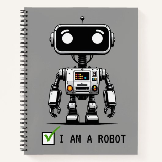 Carnet Robot Captcha - Je suis un Robot (Devant)
