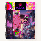 Carnet Robot Cyber Pink & Skateboard (Devant)