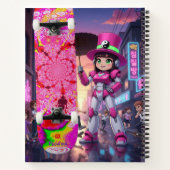 Carnet Robot Cyber Pink & Skateboard (Dos)