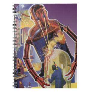 Carnet Robot de science-fiction vintage avec des yeux à f
