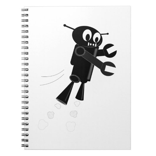 Carnet Robot volant noir (Devant)