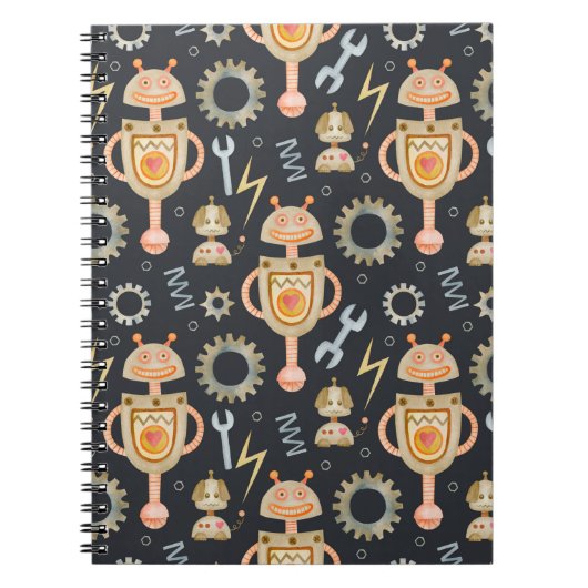 Carnet Robots motifs imperméables (Devant)