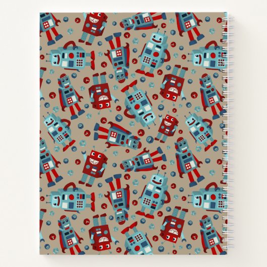Carnet Robots rétro mignons Sci-Fi personnalisé (Dos)
