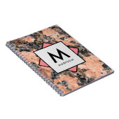 Carnet Rocher de granit rose avec votre nom et Monogramme (Côté Droit)
