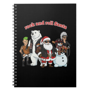 Carnet Rock and Roll Père Noël   Noël drôle de biker punk