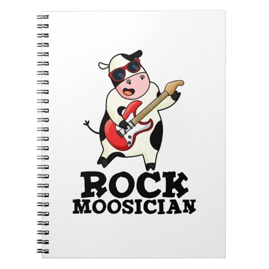 Carnet Rock Moosician Funny Cow Musicien Pun (Devant)
