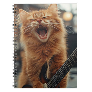 Carnet Rock N Roll Chat Guitare Roux Rockstar