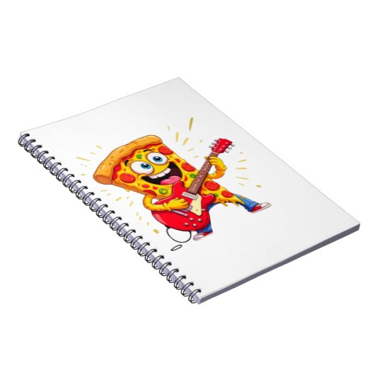 Carnet **Rock ’n’ Roll Pizza – Funny Guitar-Playing Slice (Côté Droit)
