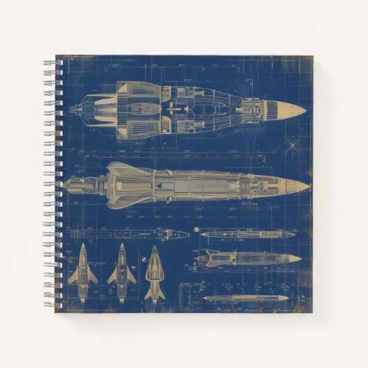 Carnet Rocket Sci-Fi Blueprint (Devant)