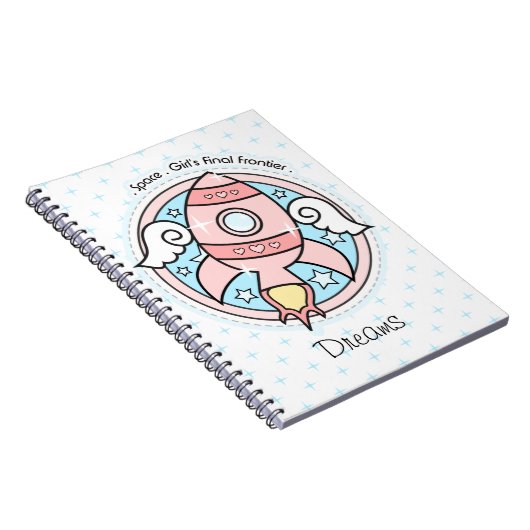 Carnet Rocketship fille rose (Côté Droit)