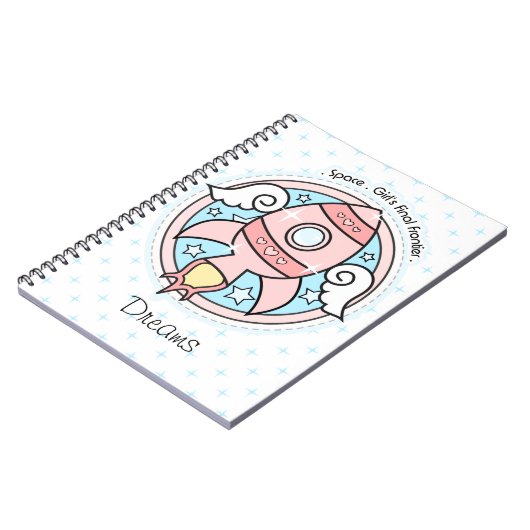 Carnet Rocketship fille rose (Côté gauche)